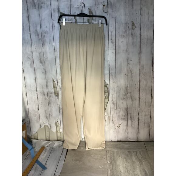 Wide Leg Drawstring Pants Size 8 Beige Beachy Summer Vacation Resort wear - Picture 2 of 5